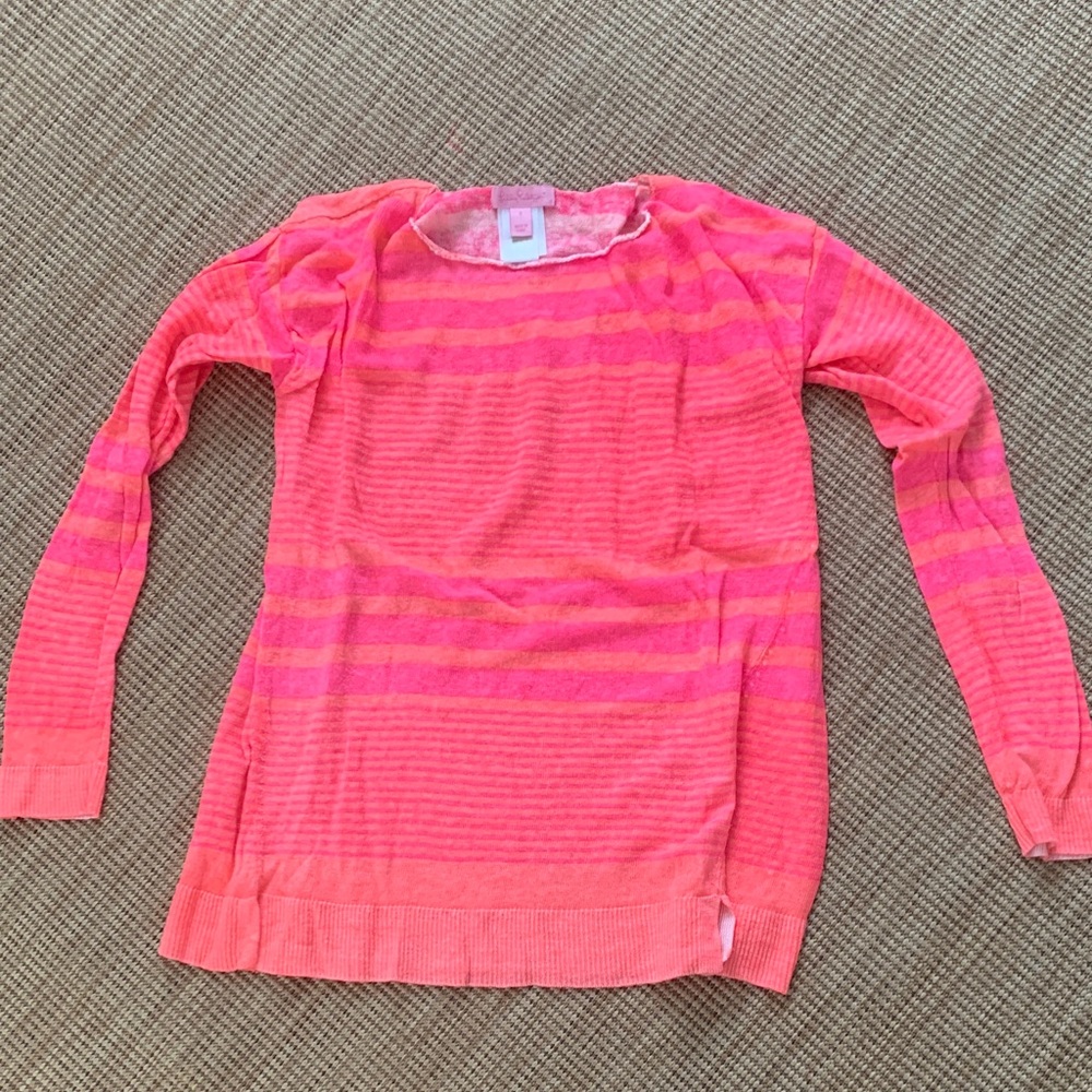 Lilly Pulitzer Orange Pink Linen Sweater